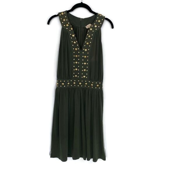 MICHAEL Michael Kors Dresses & Skirts - Michael Kors Gold Studded Dress Green XS